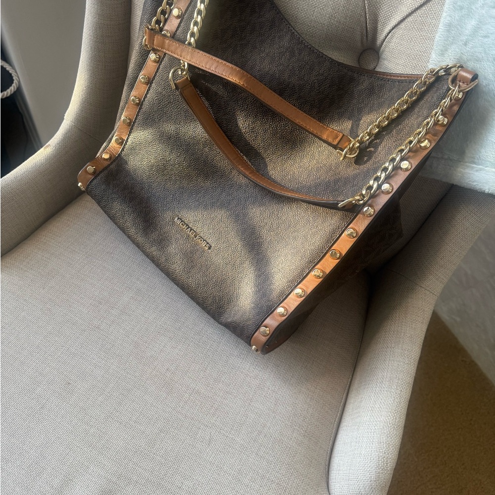 Michael Kors Brown and Gold Shoulder Bag - Picture 11 of 11
